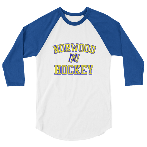 Adult Norwood Hockey 3/4 sleeve raglan shirt